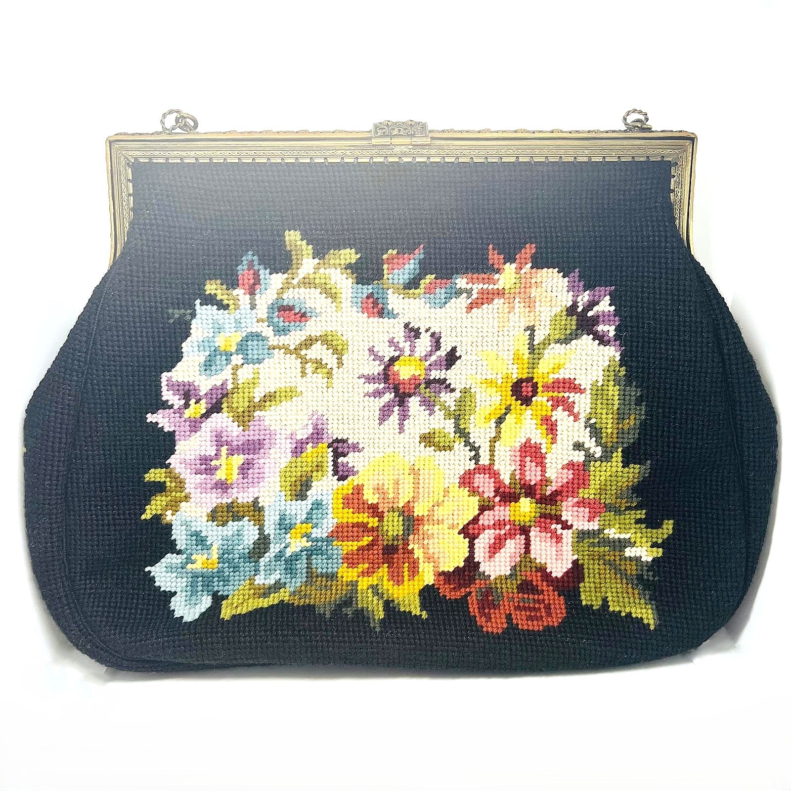 Antike Needlepoint Abendtasche 