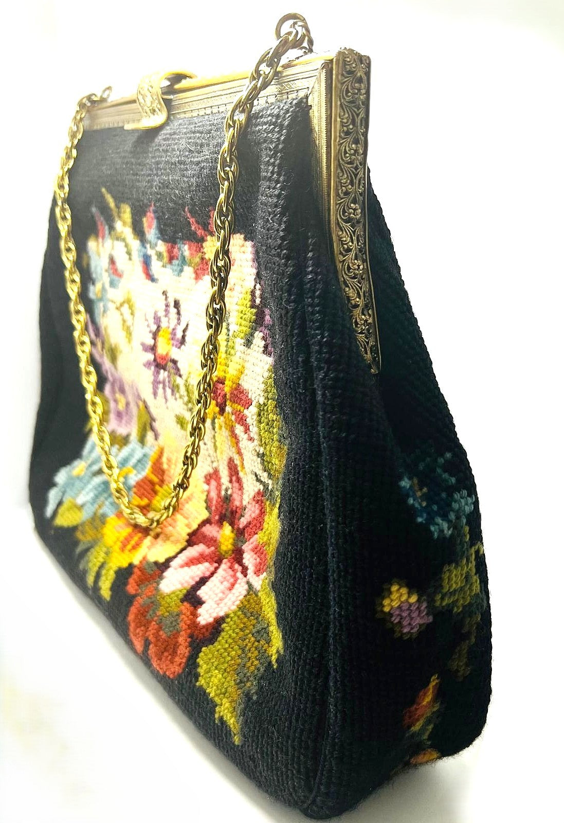 Antike Needlepoint Abendtasche 