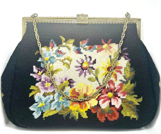 Antike Needlepoint Abendtasche 