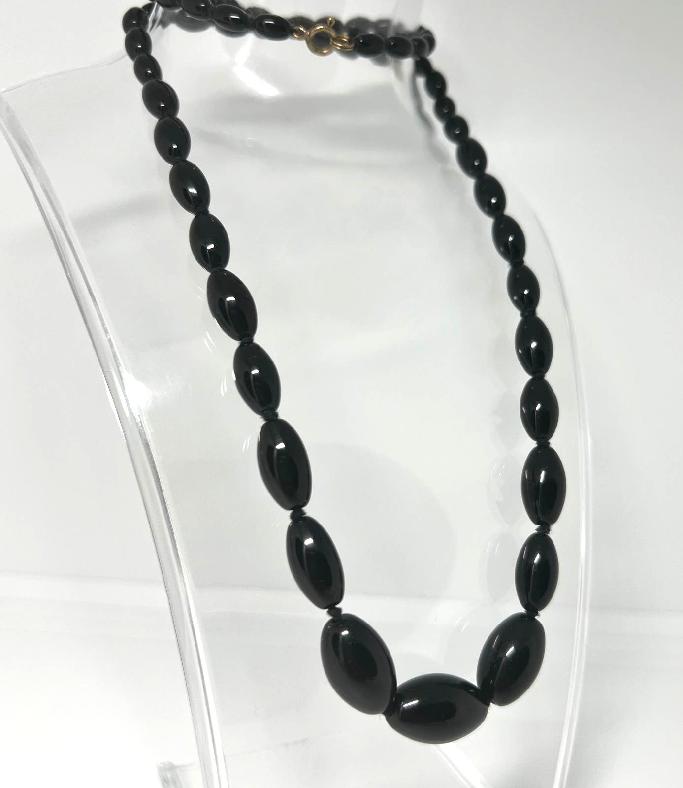 Art-Déco Obsidian Kette 