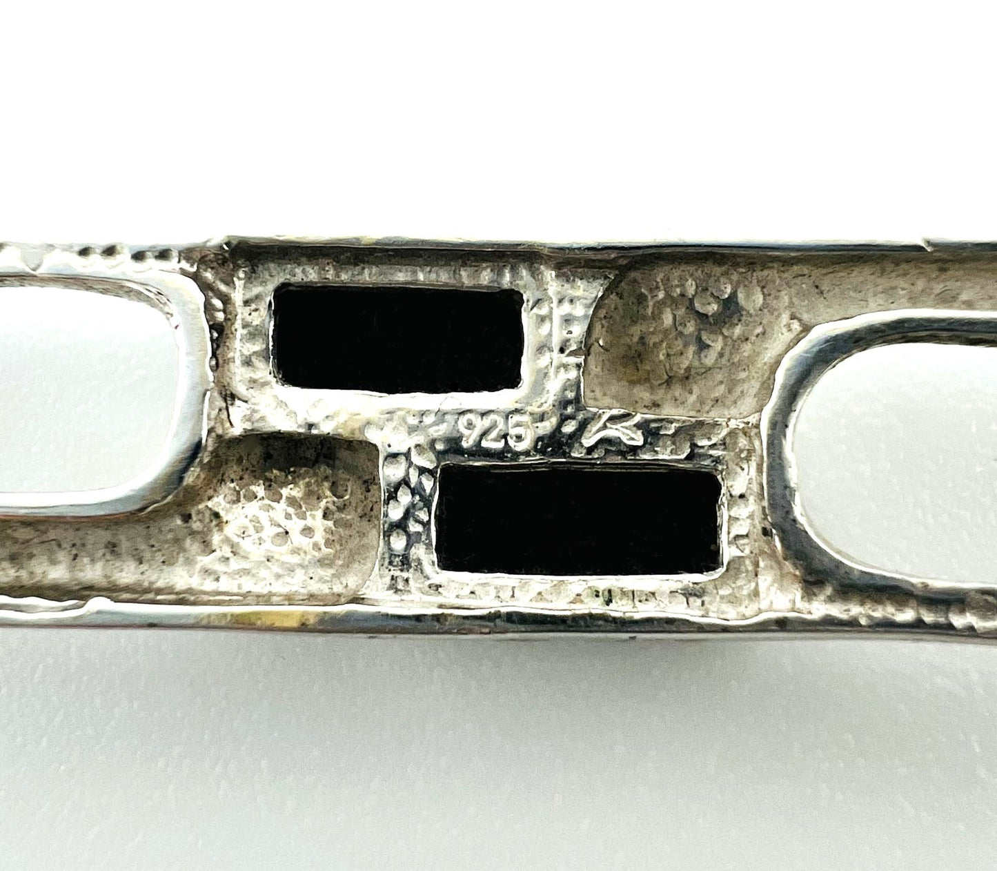 Silber Brosche mit Onyx