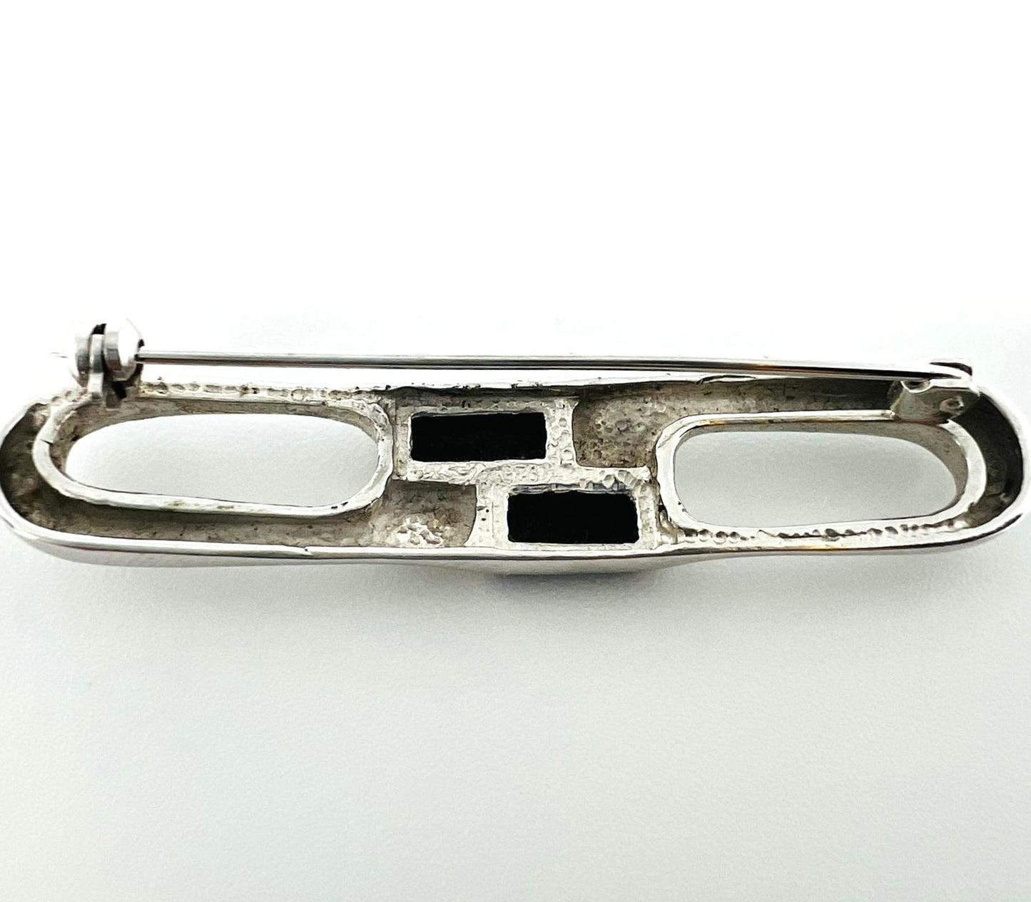 Silber Brosche mit Onyx