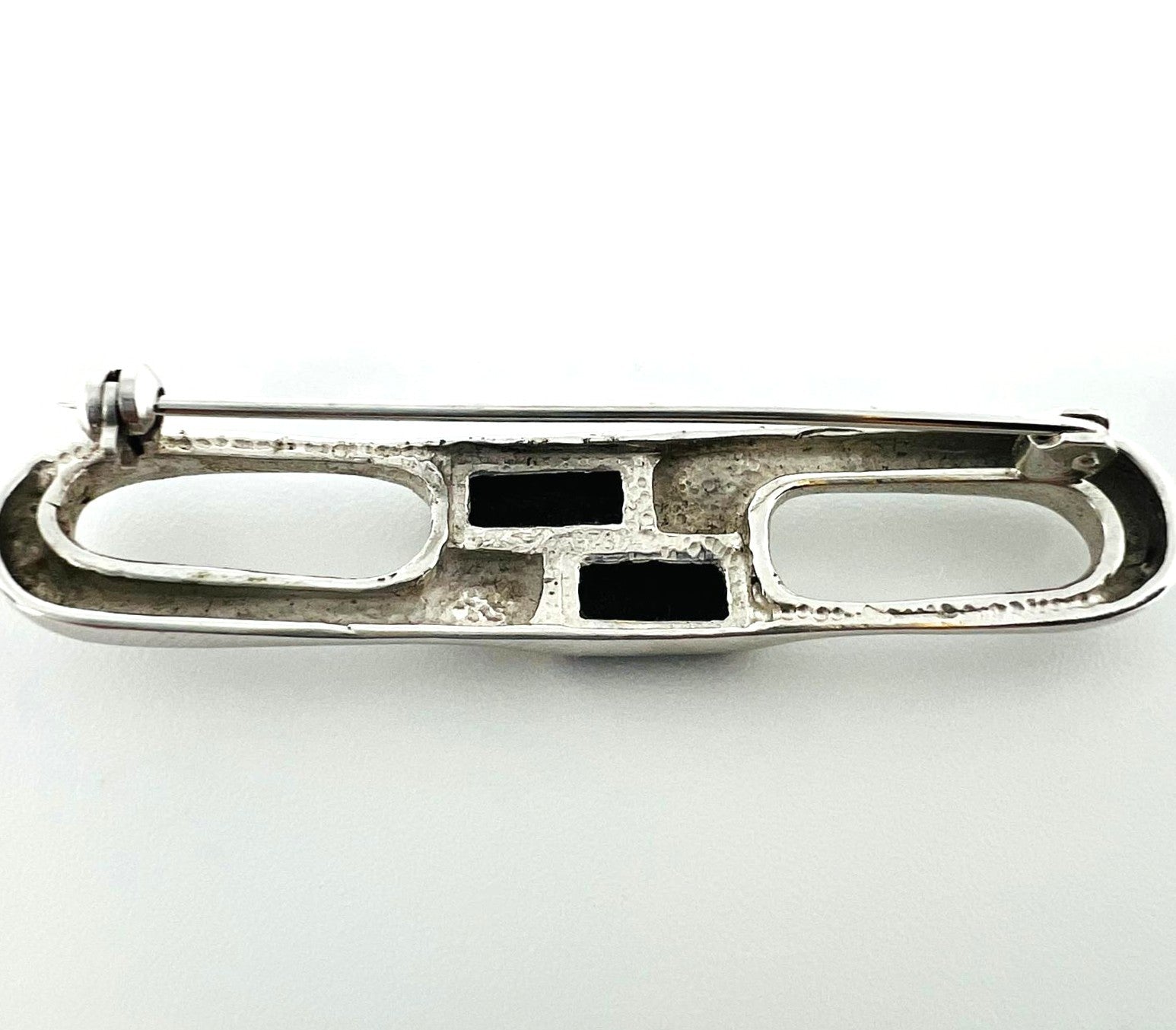 Silber Brosche mit Onyx