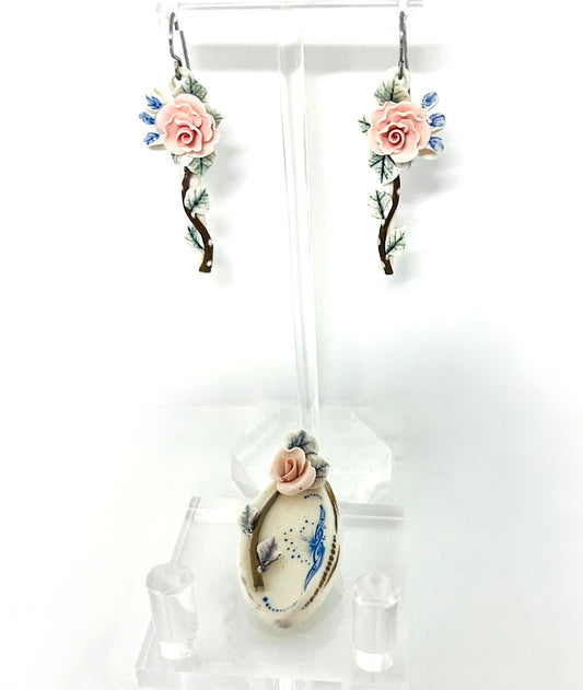 Porzellan Schmuck-Set Rosen 