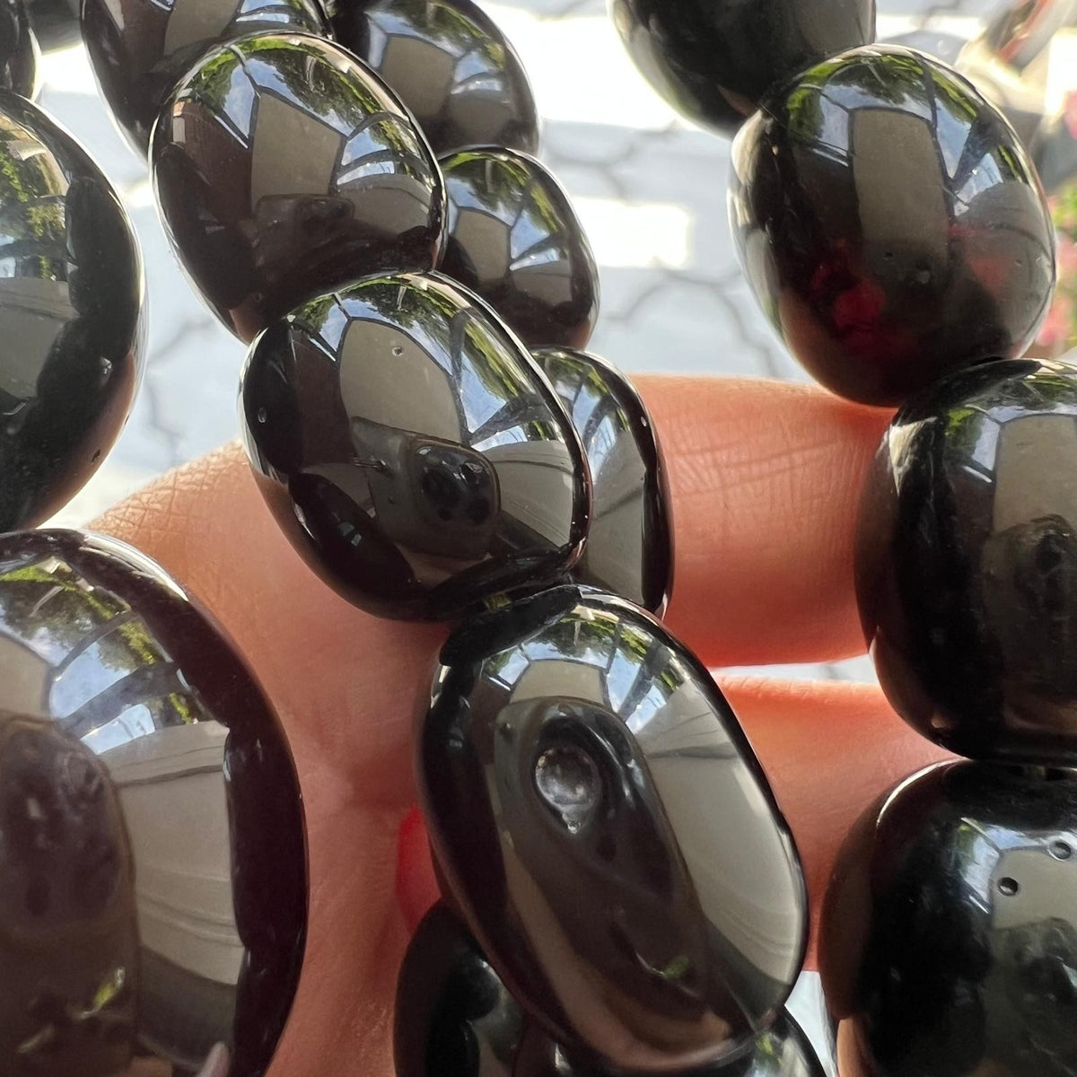 Antike Bakelit Catalin Kette Schwarz Kirschrot XXL Statement Collier Art Déco 109,2g