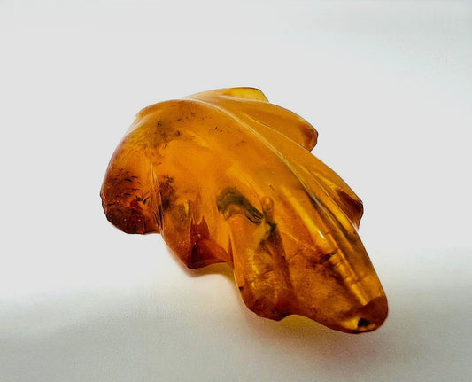 Art-Deco Bernstein Blatt-Brosche 