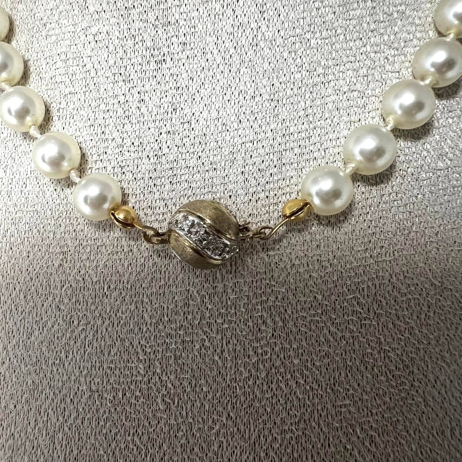 Vintage Perlenkette creme/ivory – 925 Silber