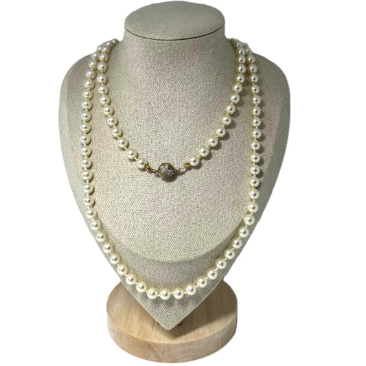 Vintage Perlenkette creme/ivory – 925 Silber