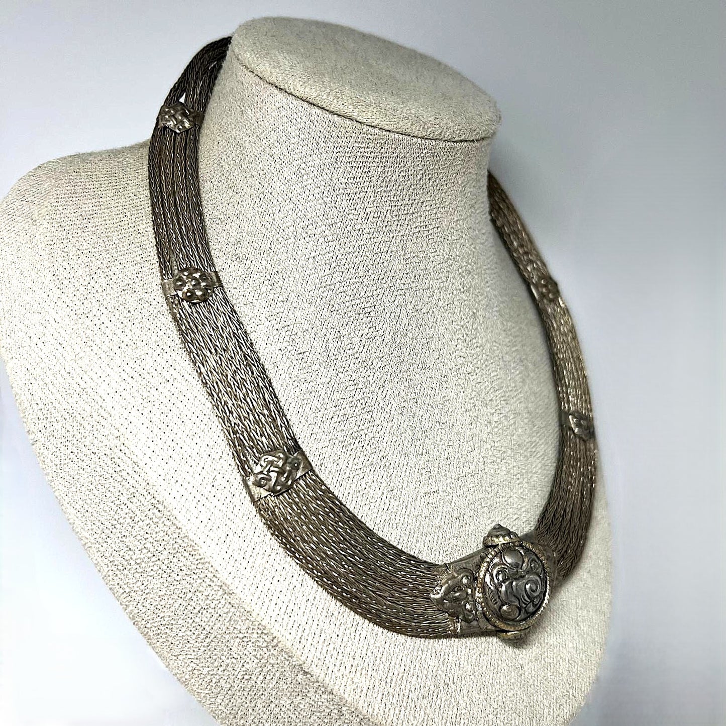 Silber Collier breit Vintage Choker