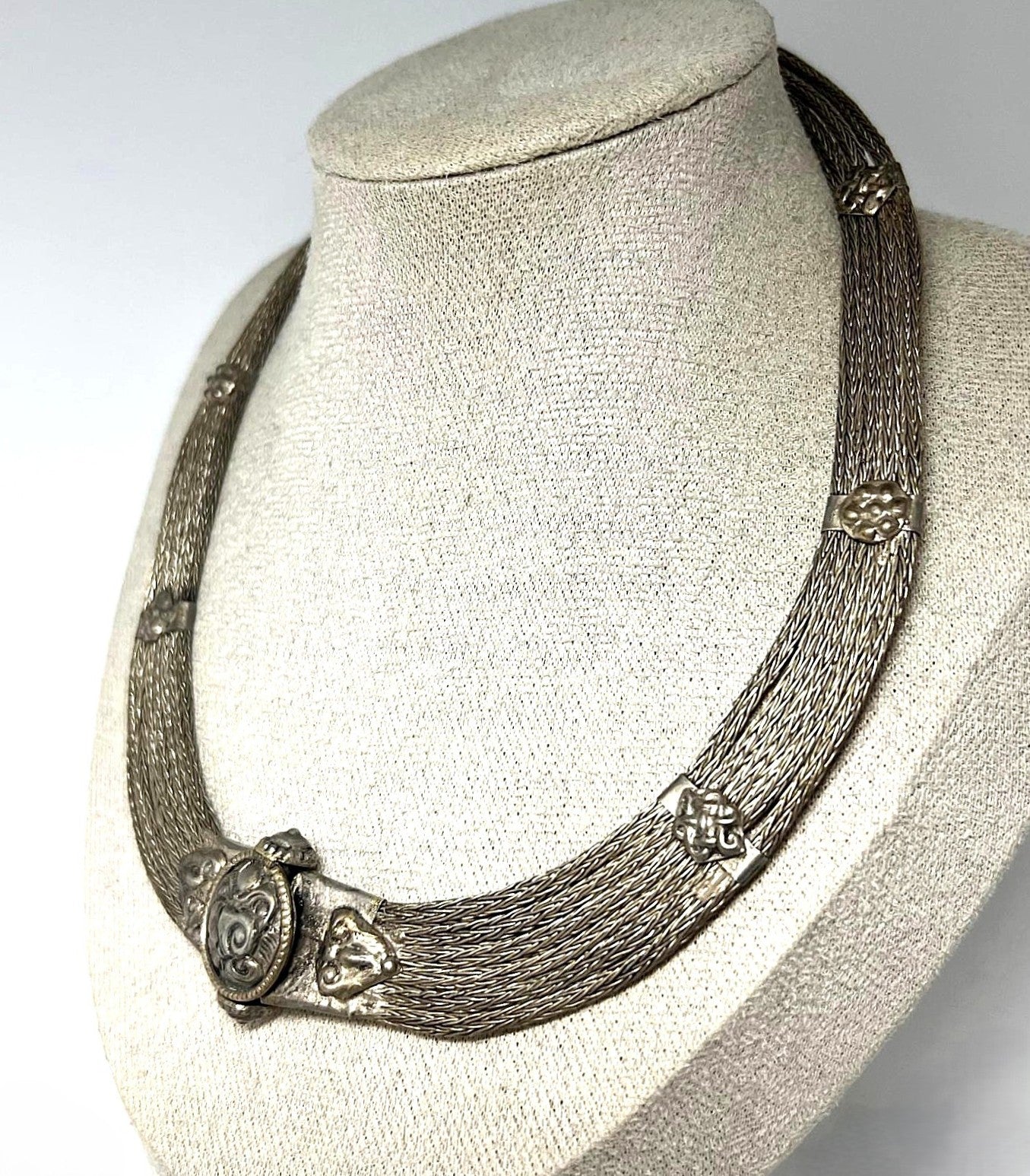 Silber Collier breit Vintage Choker
