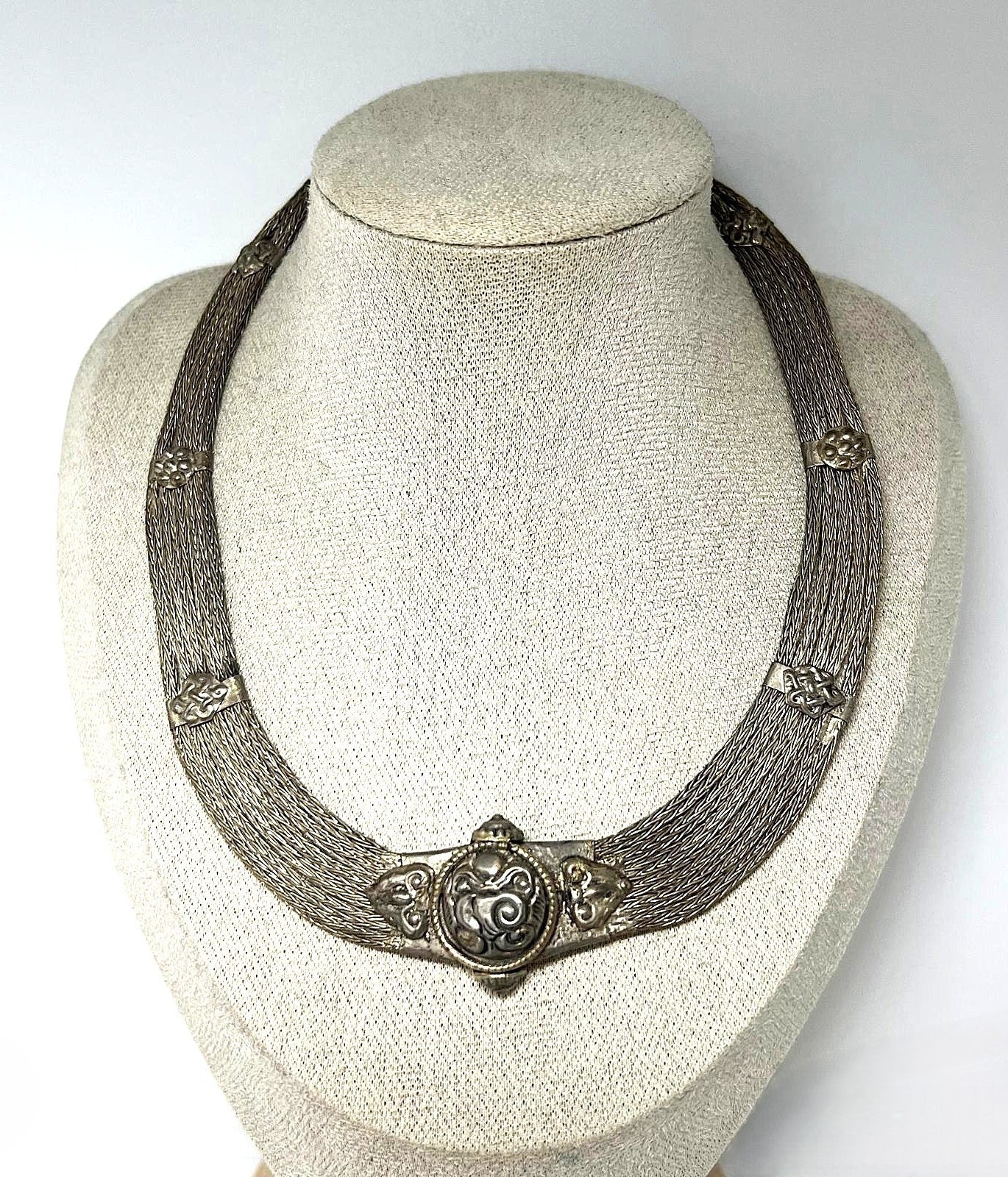 Silber Collier breit Vintage Choker