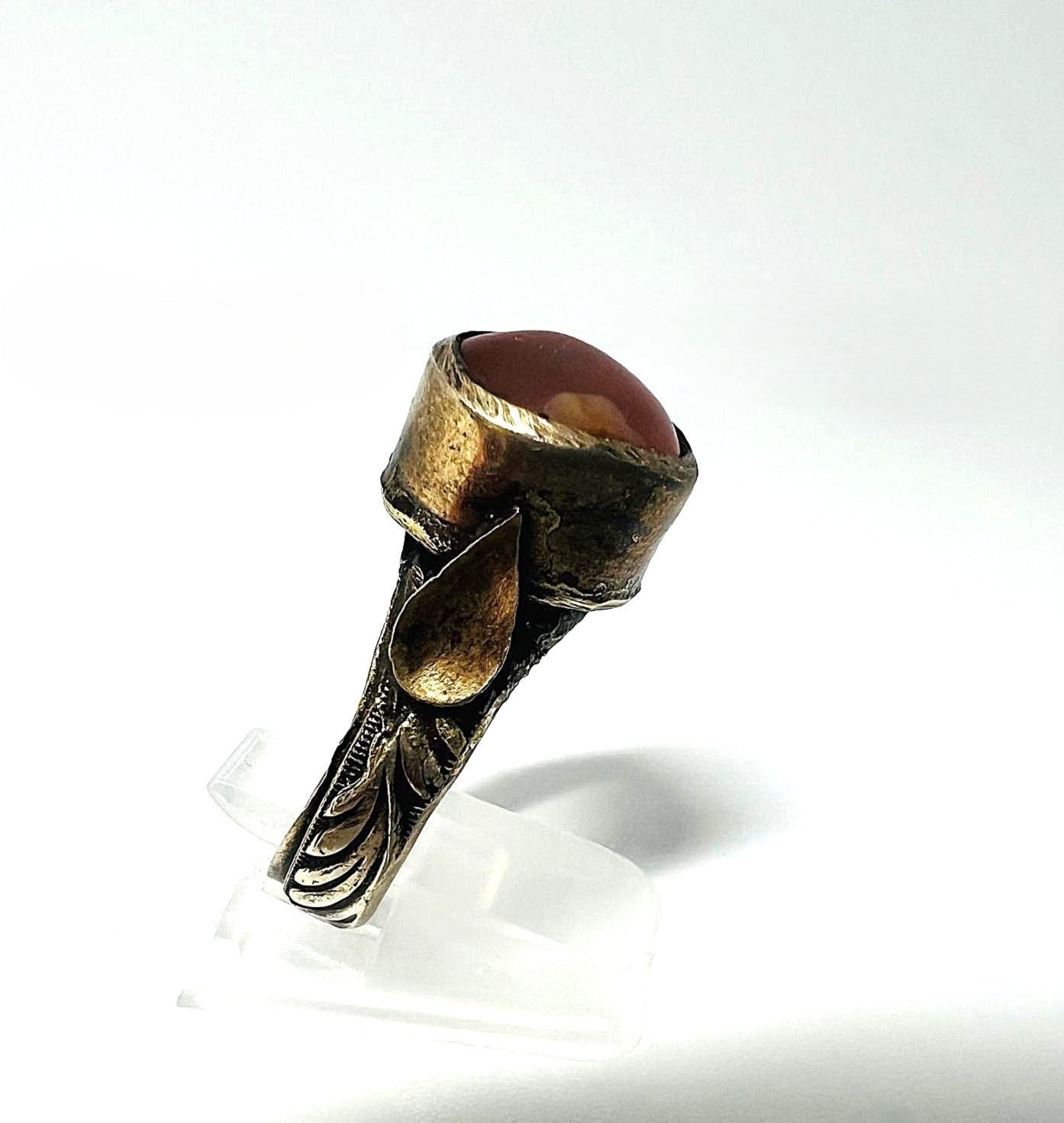 Antiker Silberring mit Karneol-Cabochon