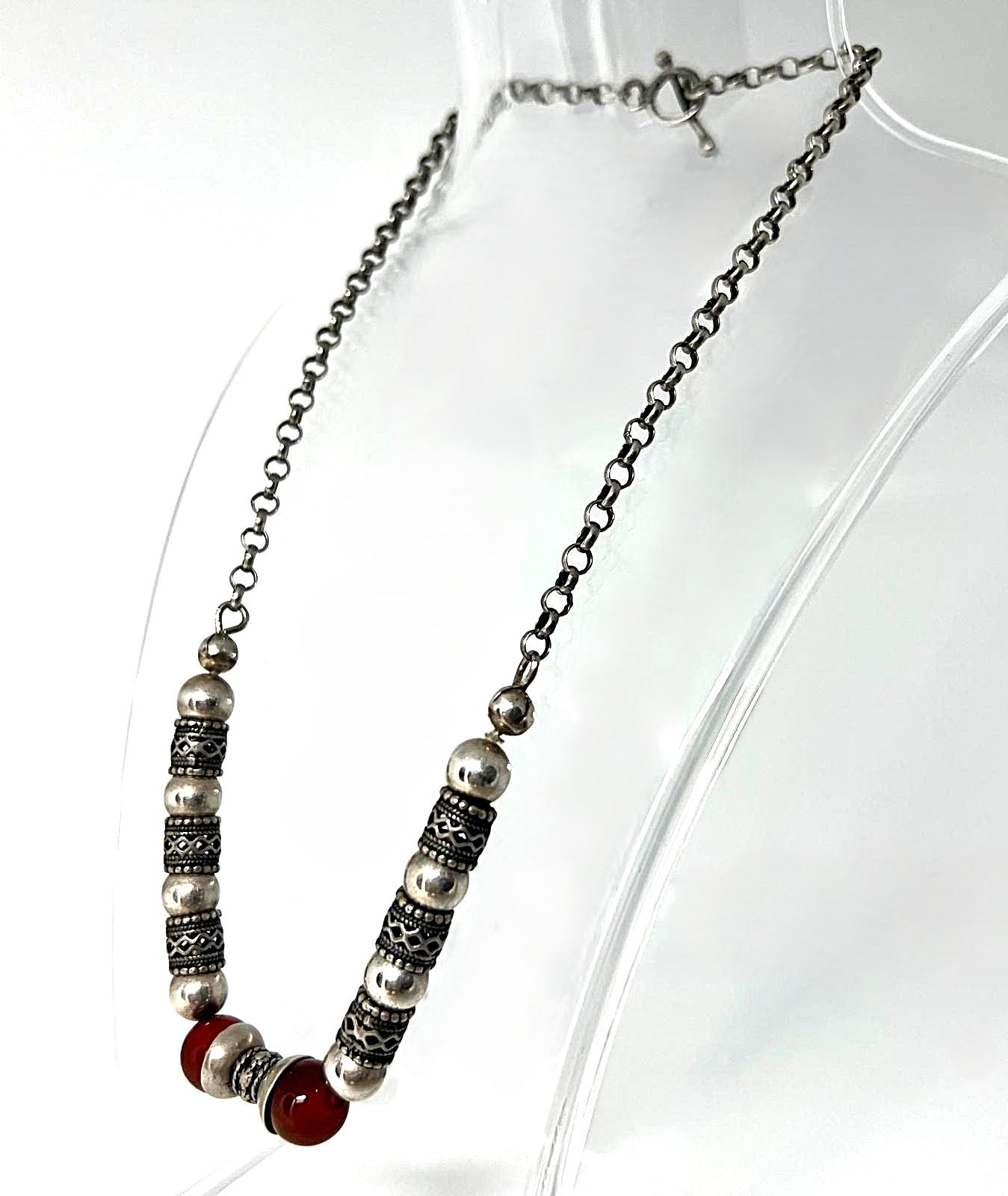 Sterling 925 Silberkette Karneol 