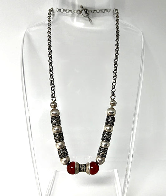 Sterling 925 Silberkette Karneol 