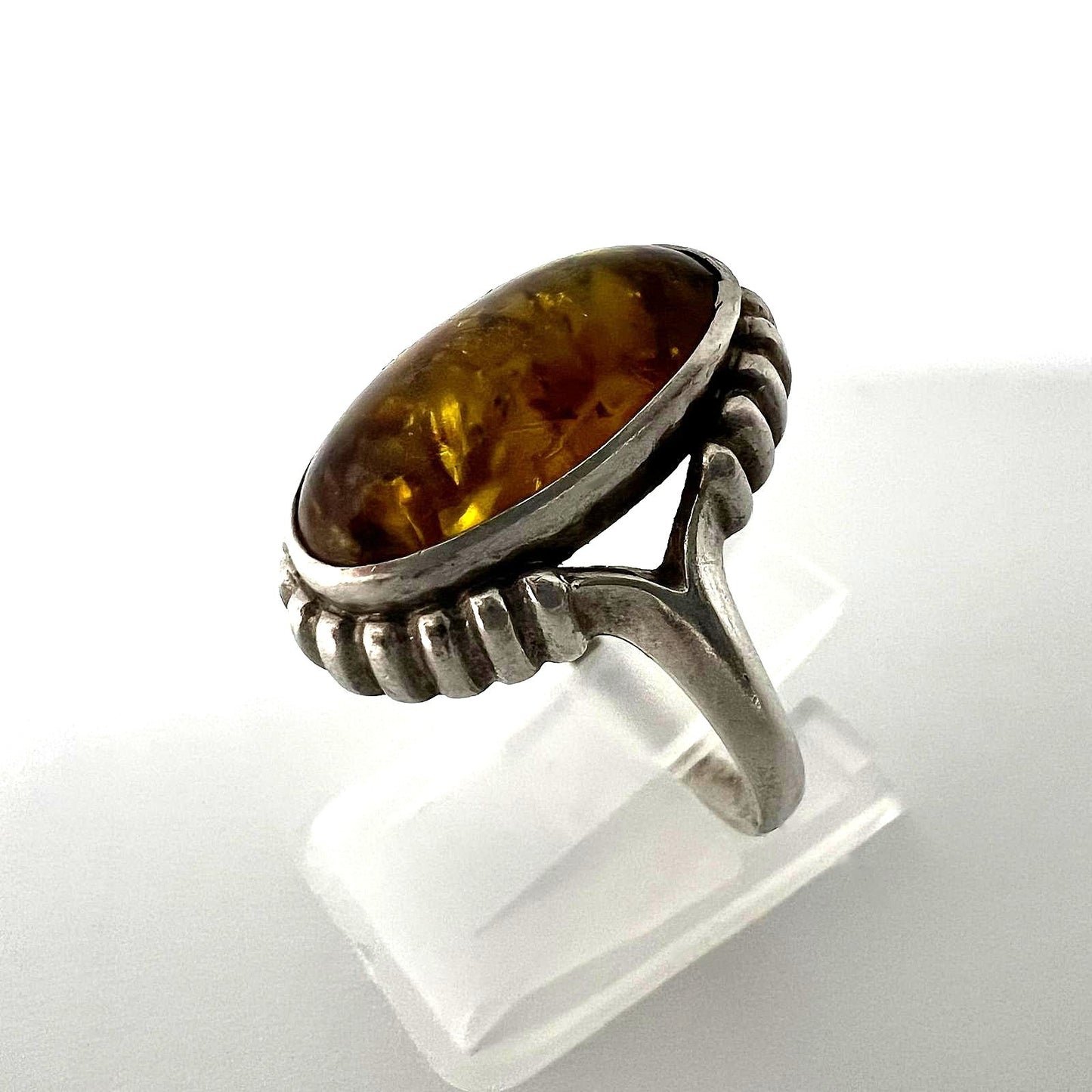 Fischland 835 Silber Bernsteinring 