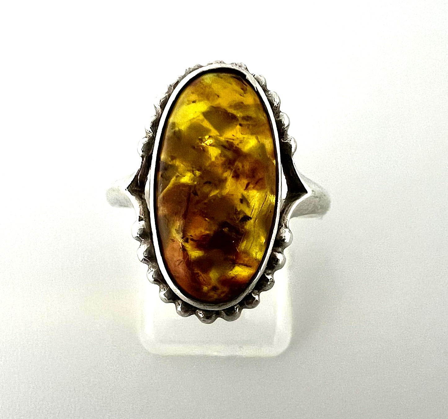 Fischland 835 Silber Bernsteinring 