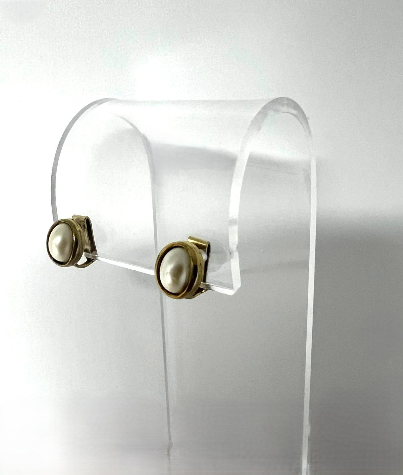  Vintage vergoldete Ohrclips mit Perlen