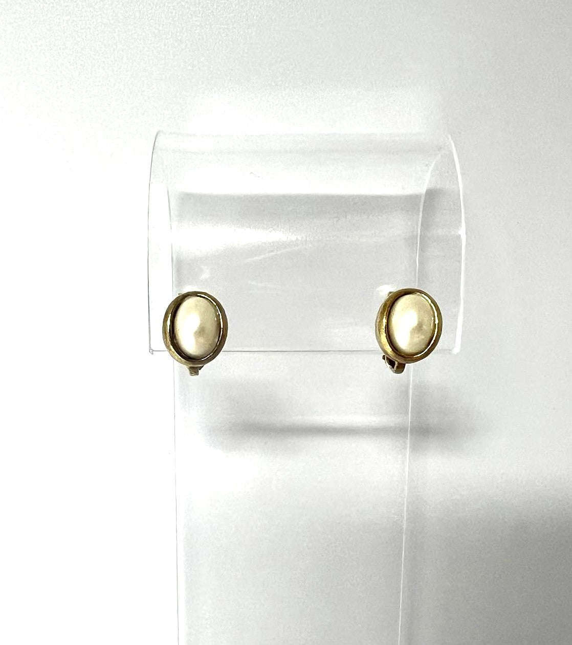  Vintage vergoldete Ohrclips mit Perlen