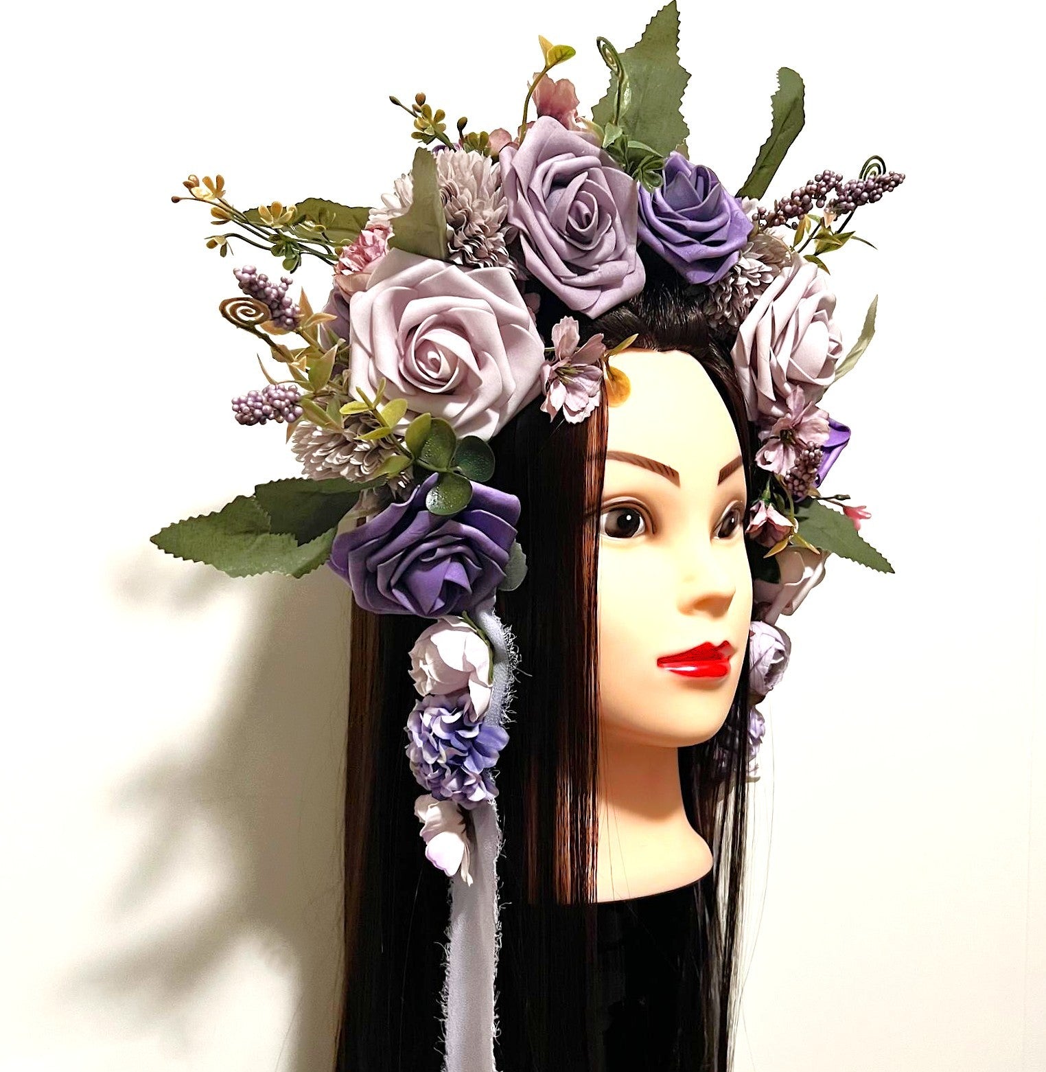 Blumenkrone/Haarkranz lila & flieder