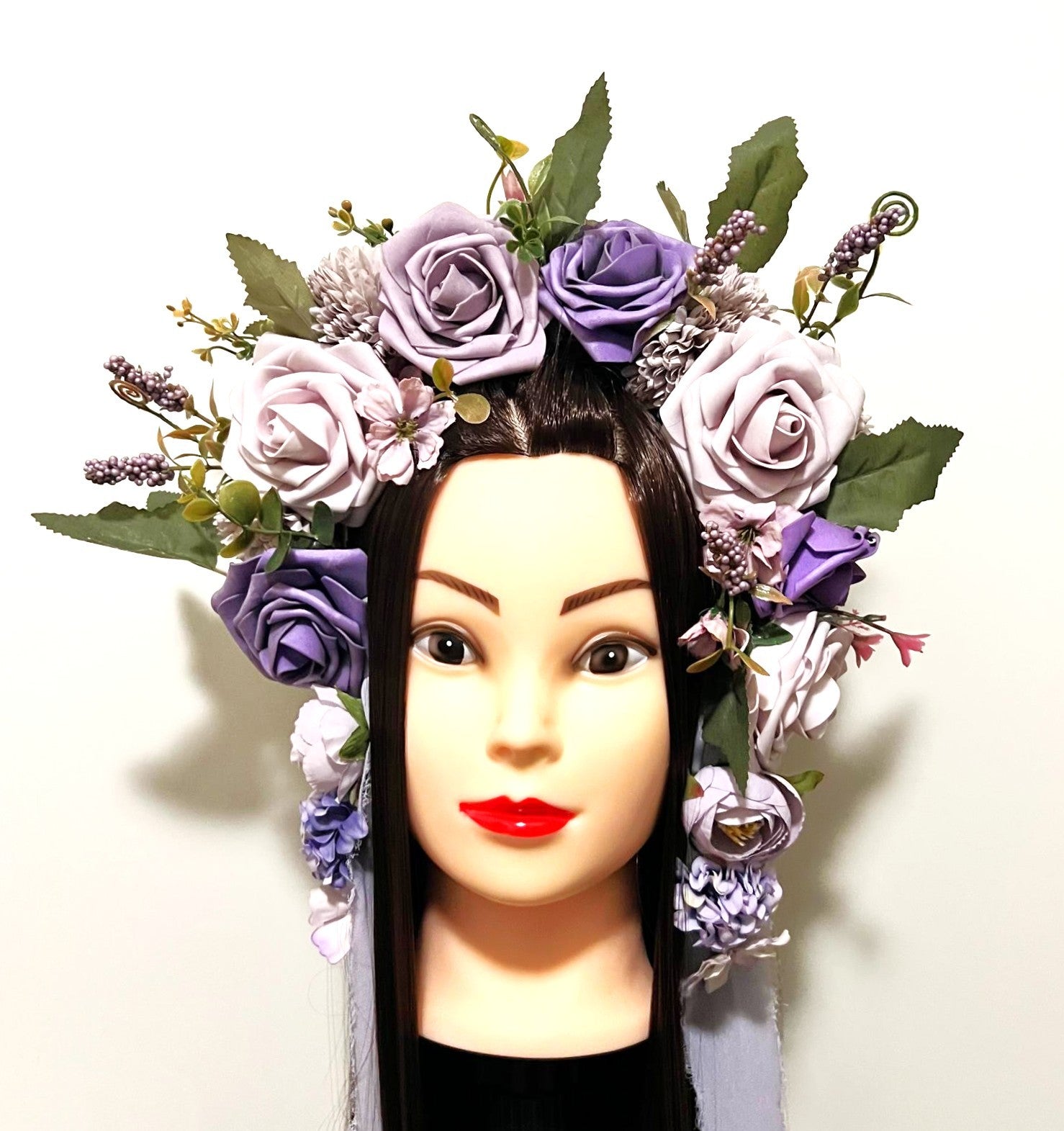 Blumenkrone/Haarkranz lila & flieder