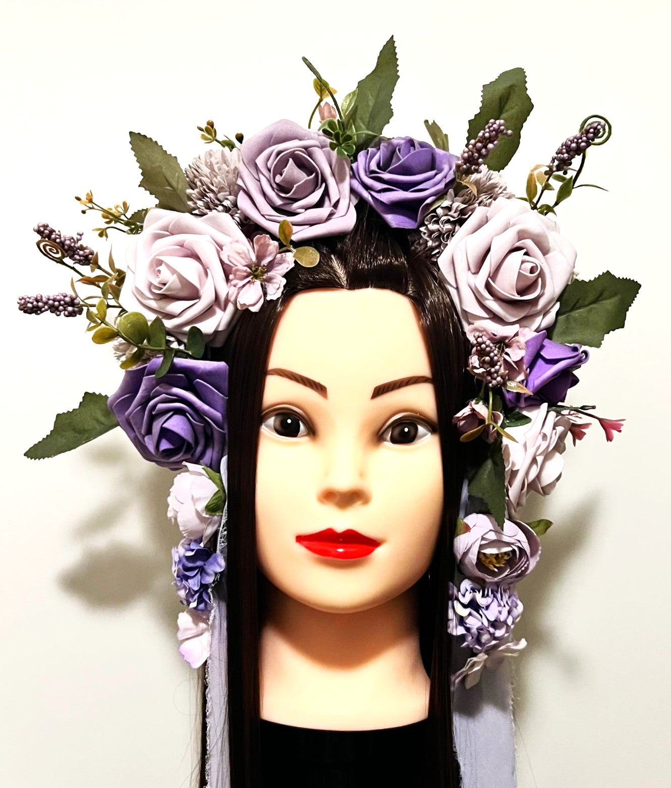 Blumenkrone/Haarkranz lila & flieder