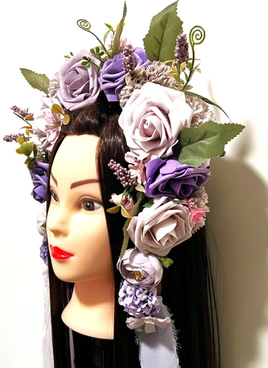 Blumenkrone/Haarkranz lila & flieder