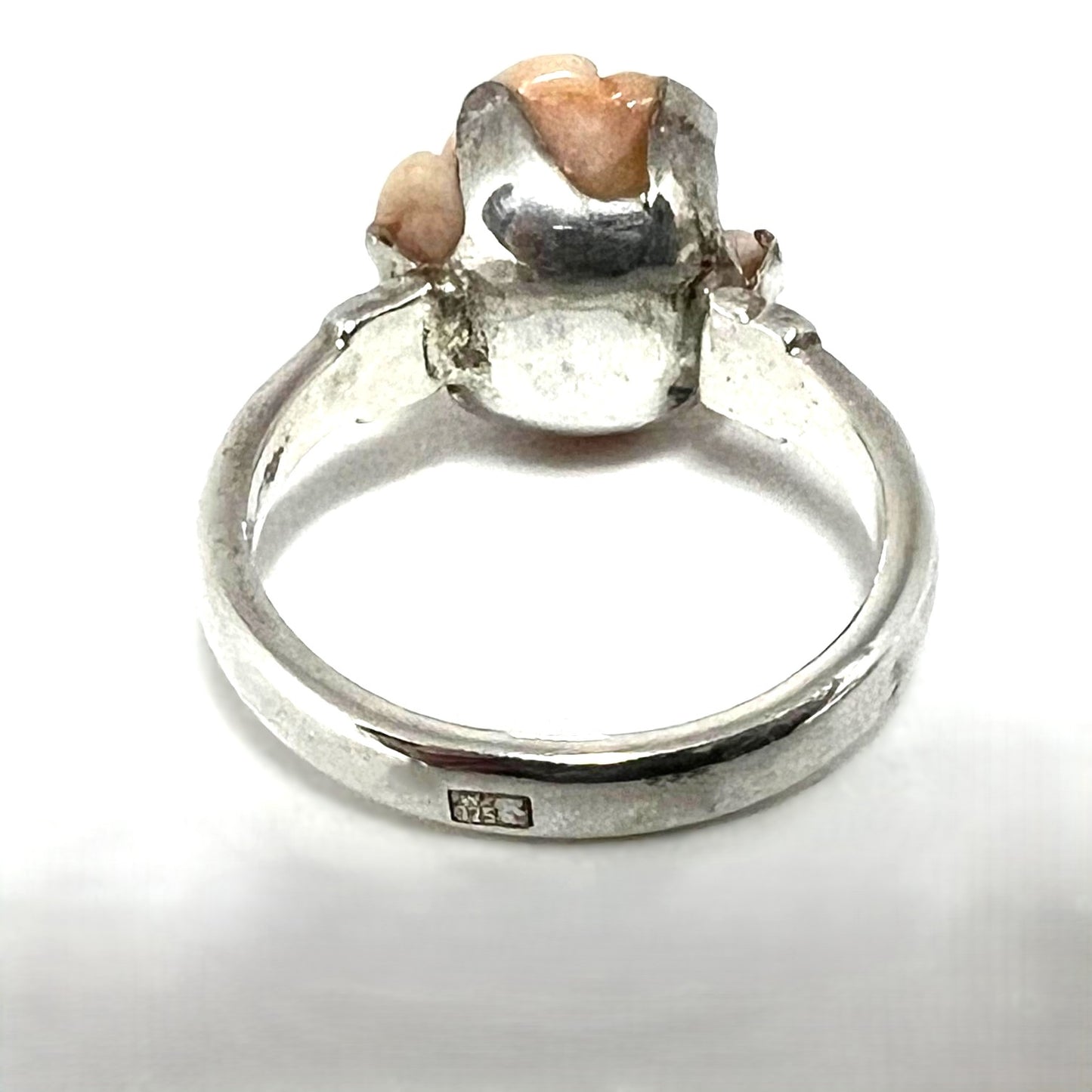 Vintage Korallenring 925 Sterling Silber