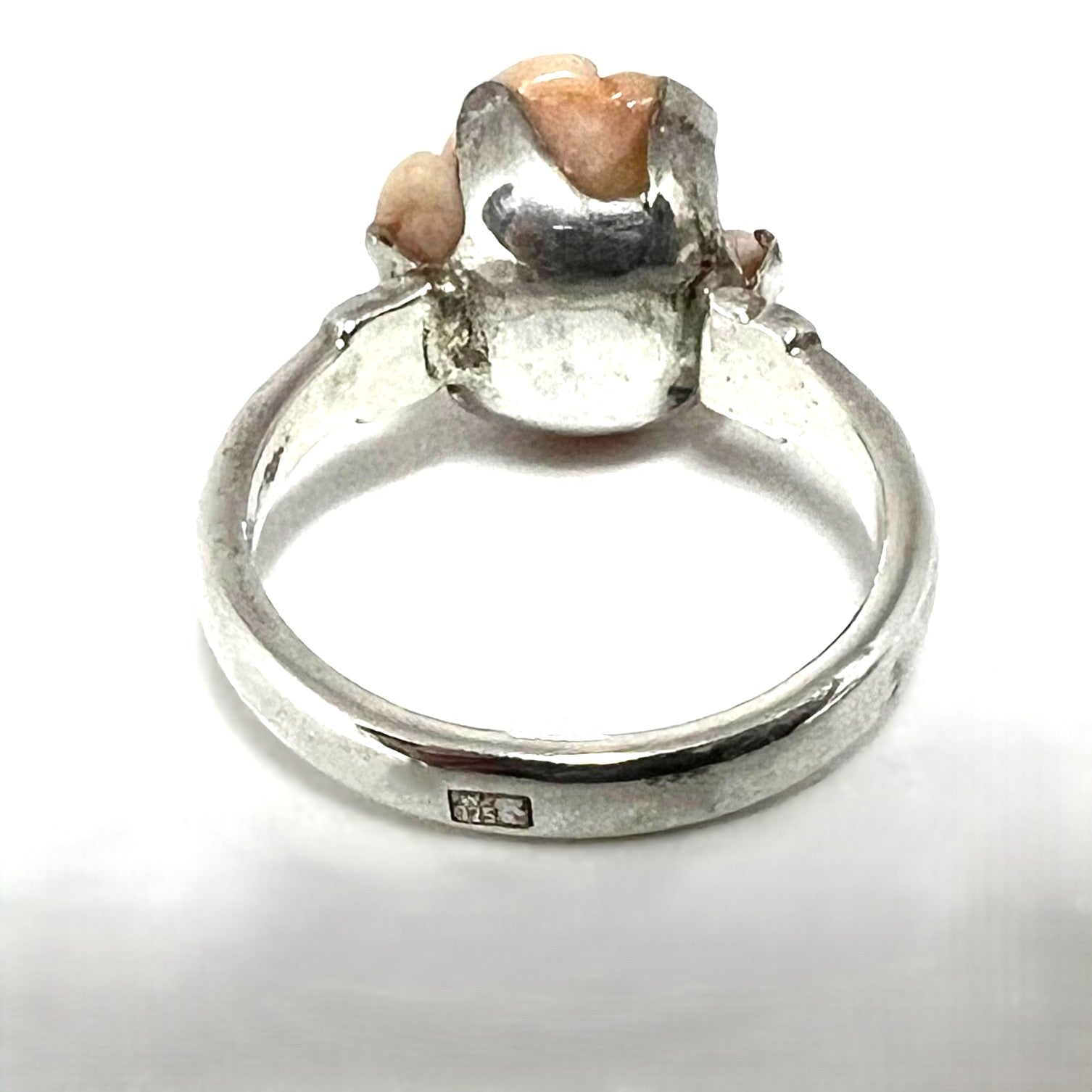 Vintage Korallenring 925 Sterling Silber