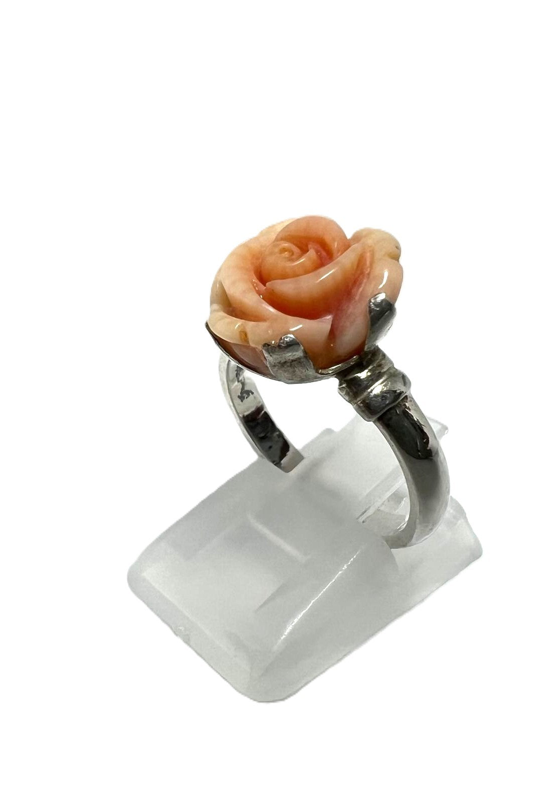 Vintage Korallenring 925 Sterling Silber