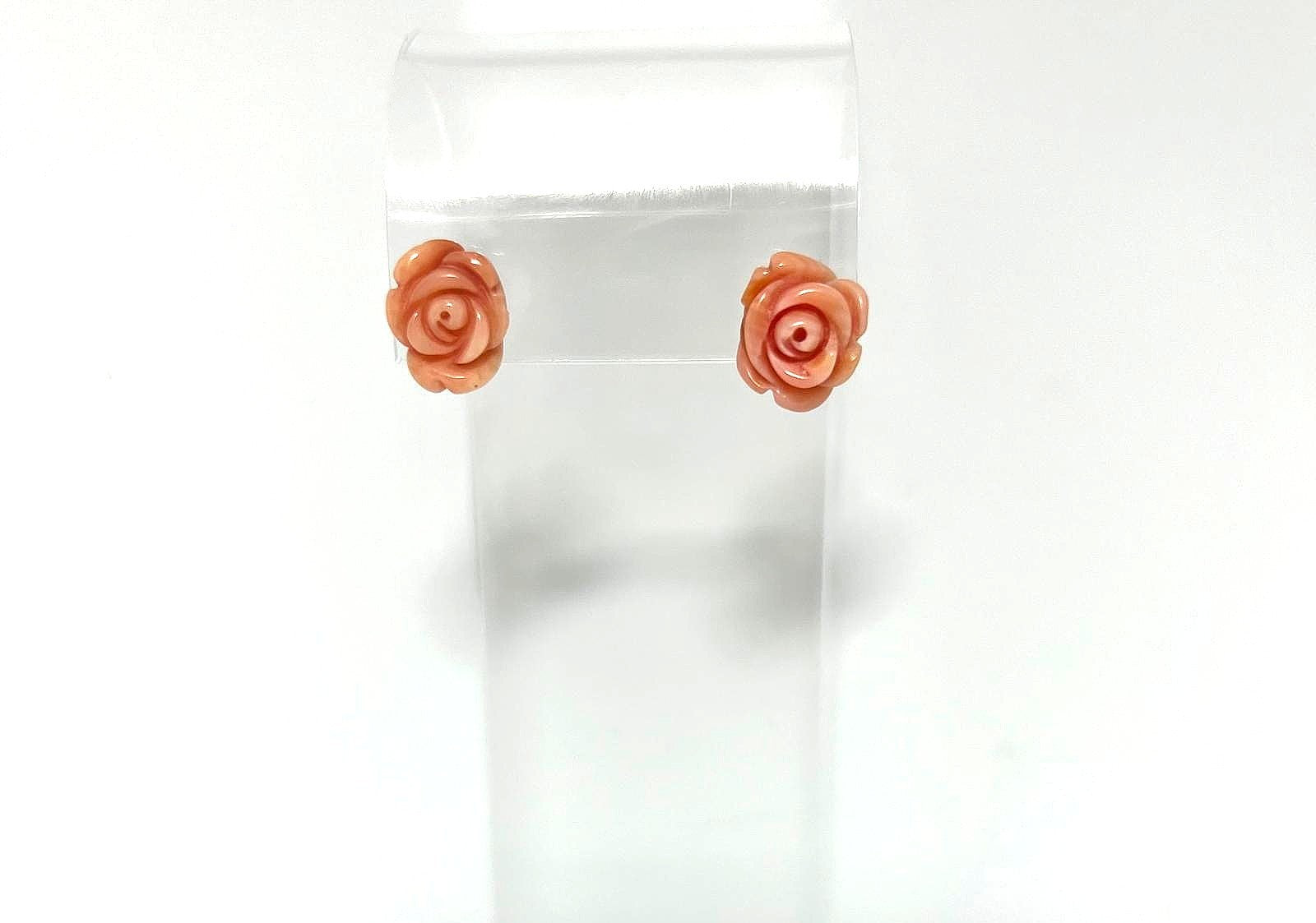 Vintage Korallen Ohrstecker 