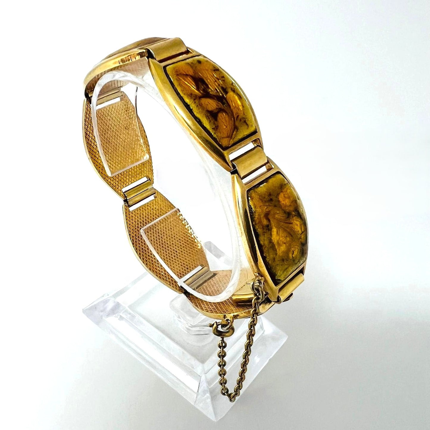 Vintage Panel-Armband vergoldet