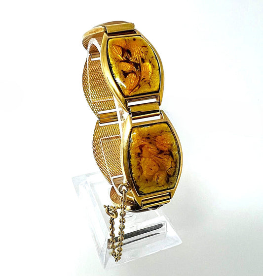 Vintage Panel-Armband vergoldet