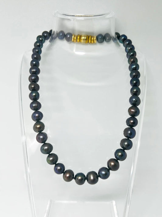 Süßwasserperlenkette Peacock Perlen Collier