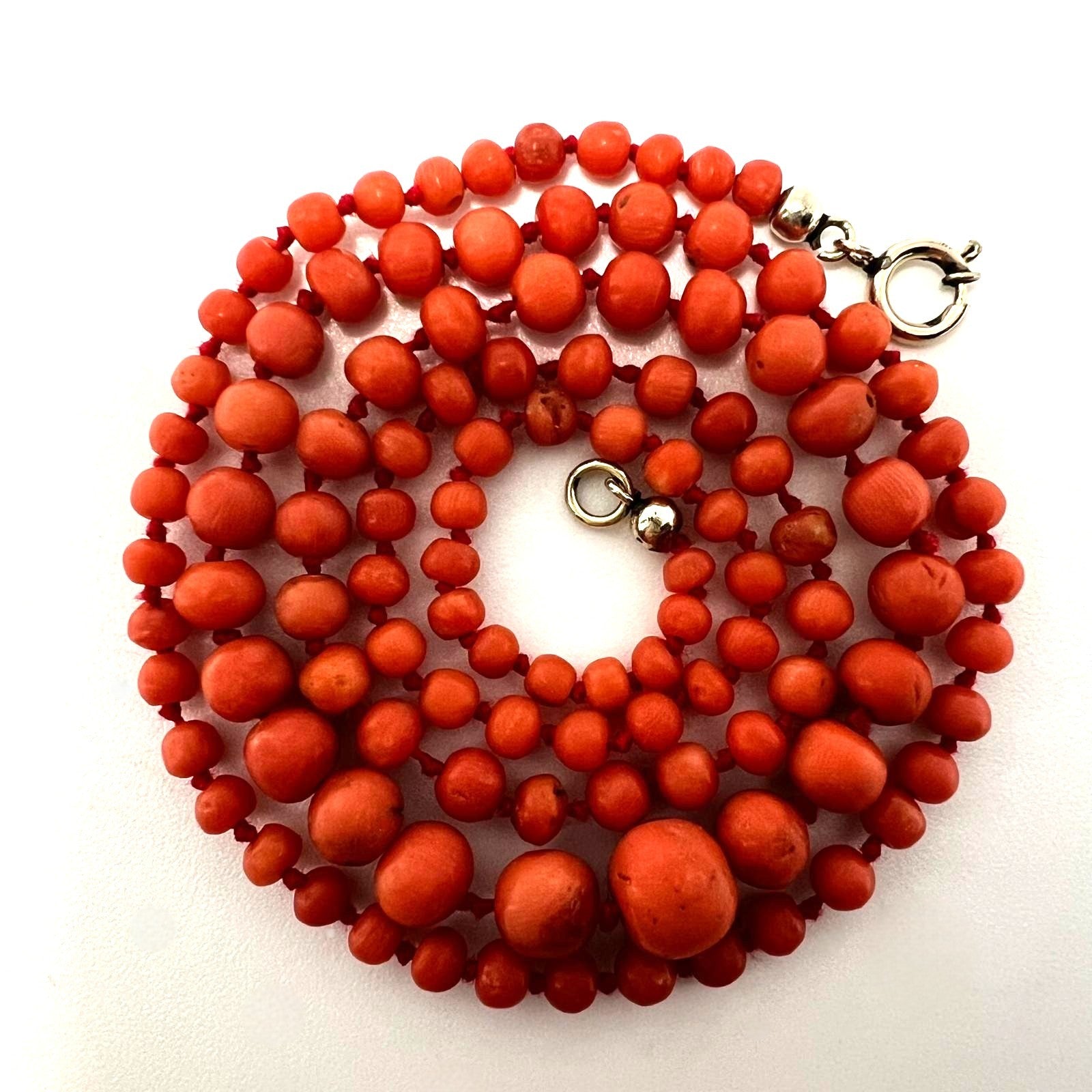  Korallenkette 55cm Natur Edelkoralle 333 Gold