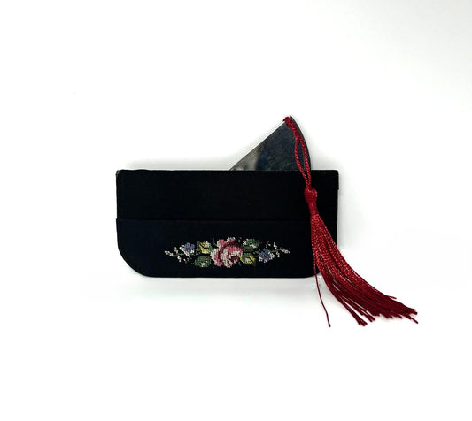 Vintage Petit Point Taschenspiegel