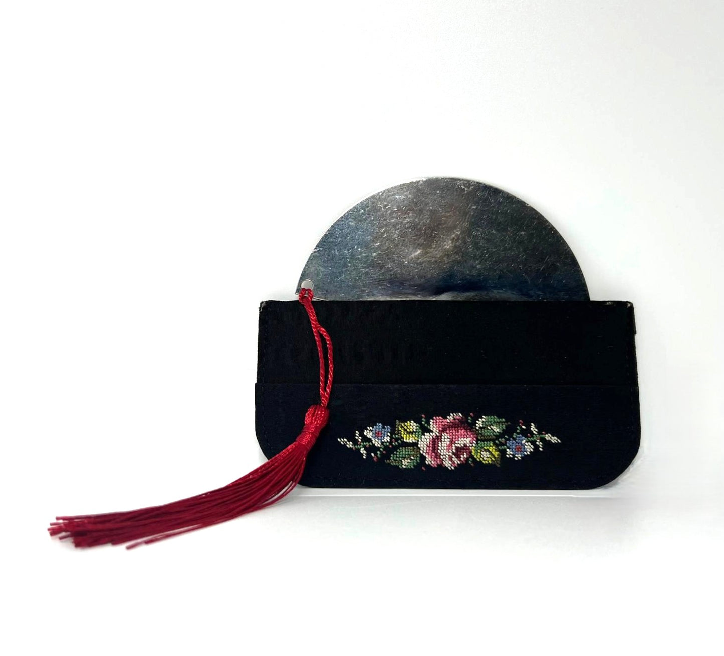 Vintage Petit Point Taschenspiegel