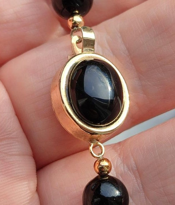 Art Deco Schwarze Korallenkette
