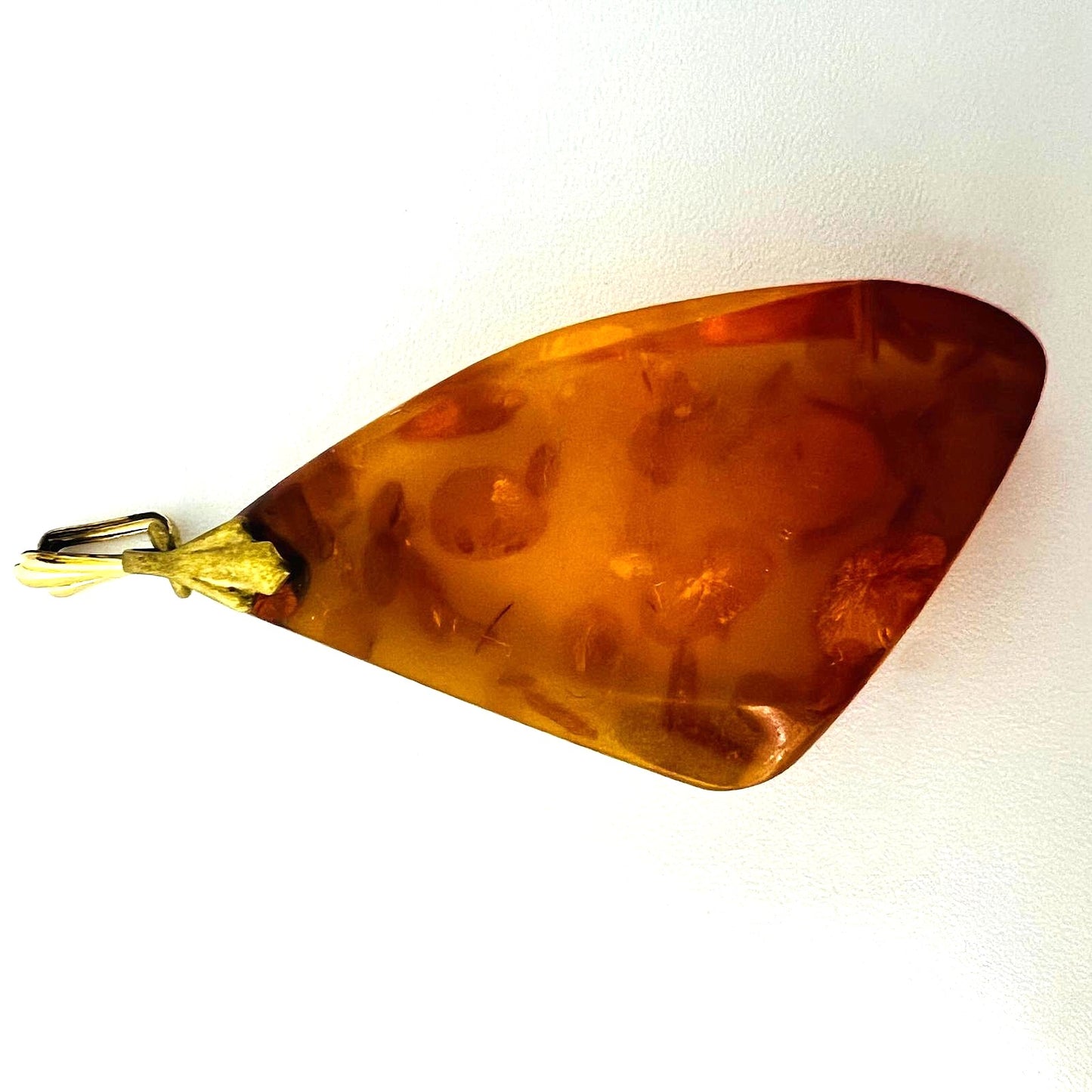 Großer Vintage Bernstein Anhänger 