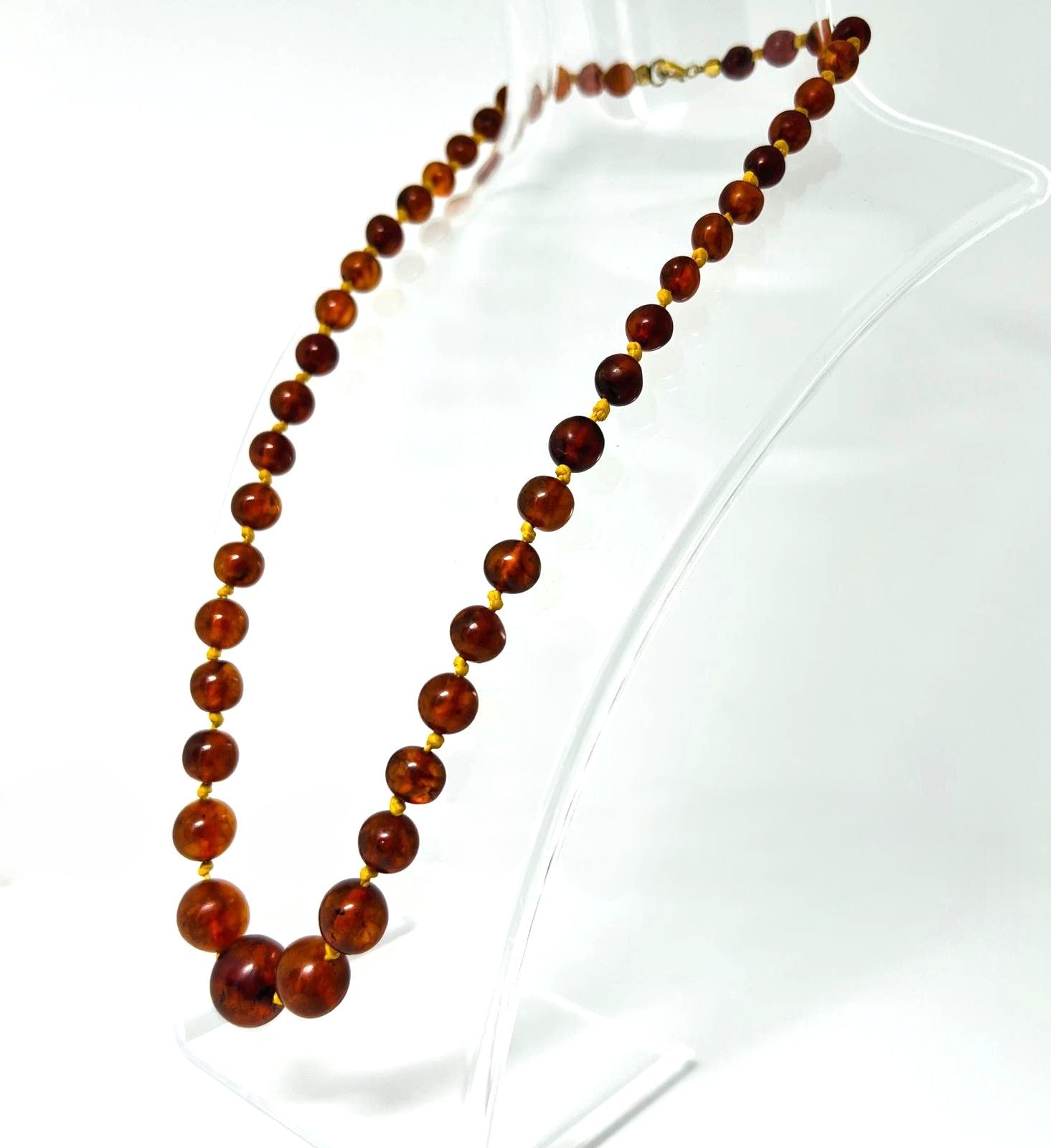 Minimalistische Vintage Bernsteinkette