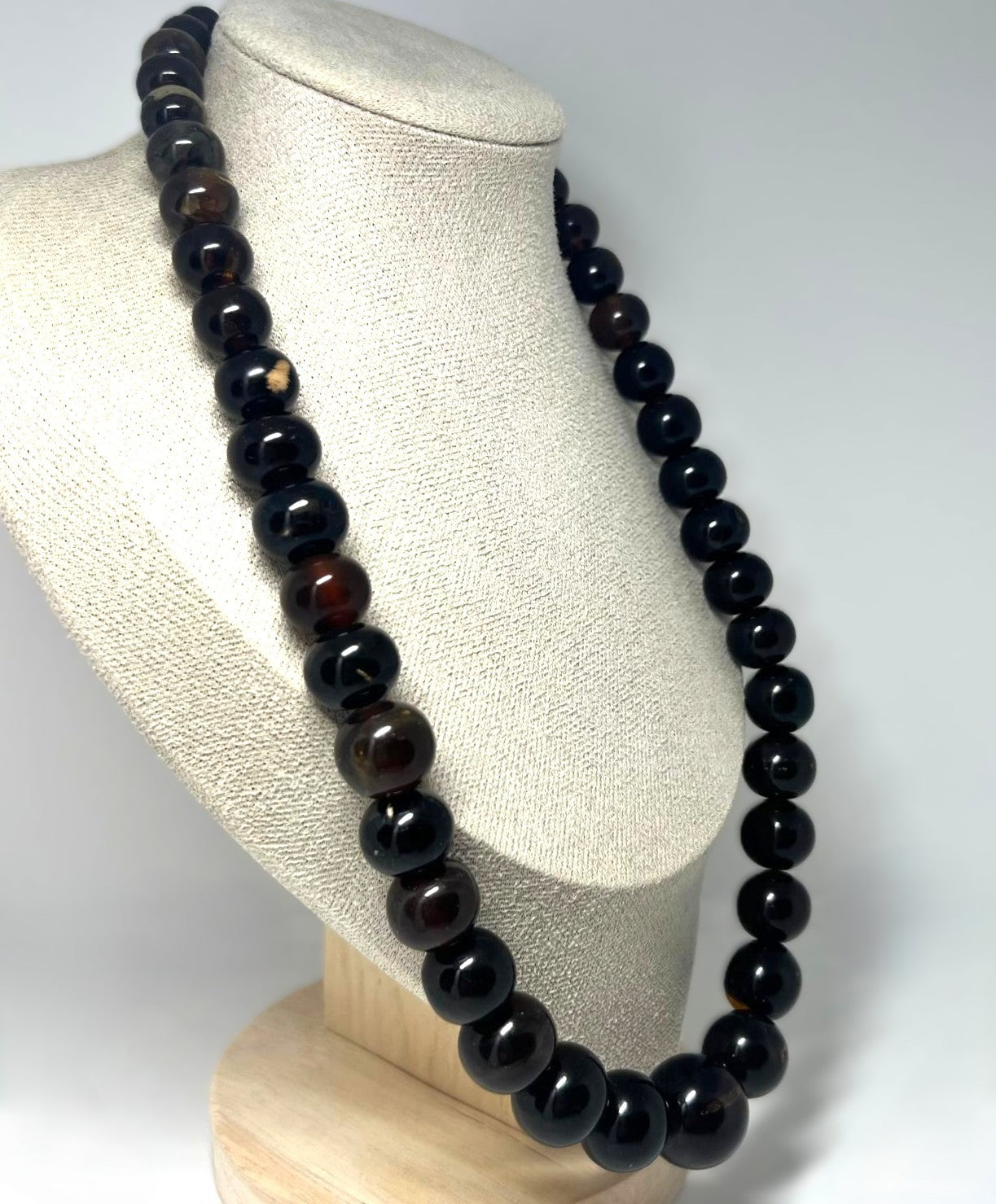 Art Deco Schwarze Bernstein Kette 