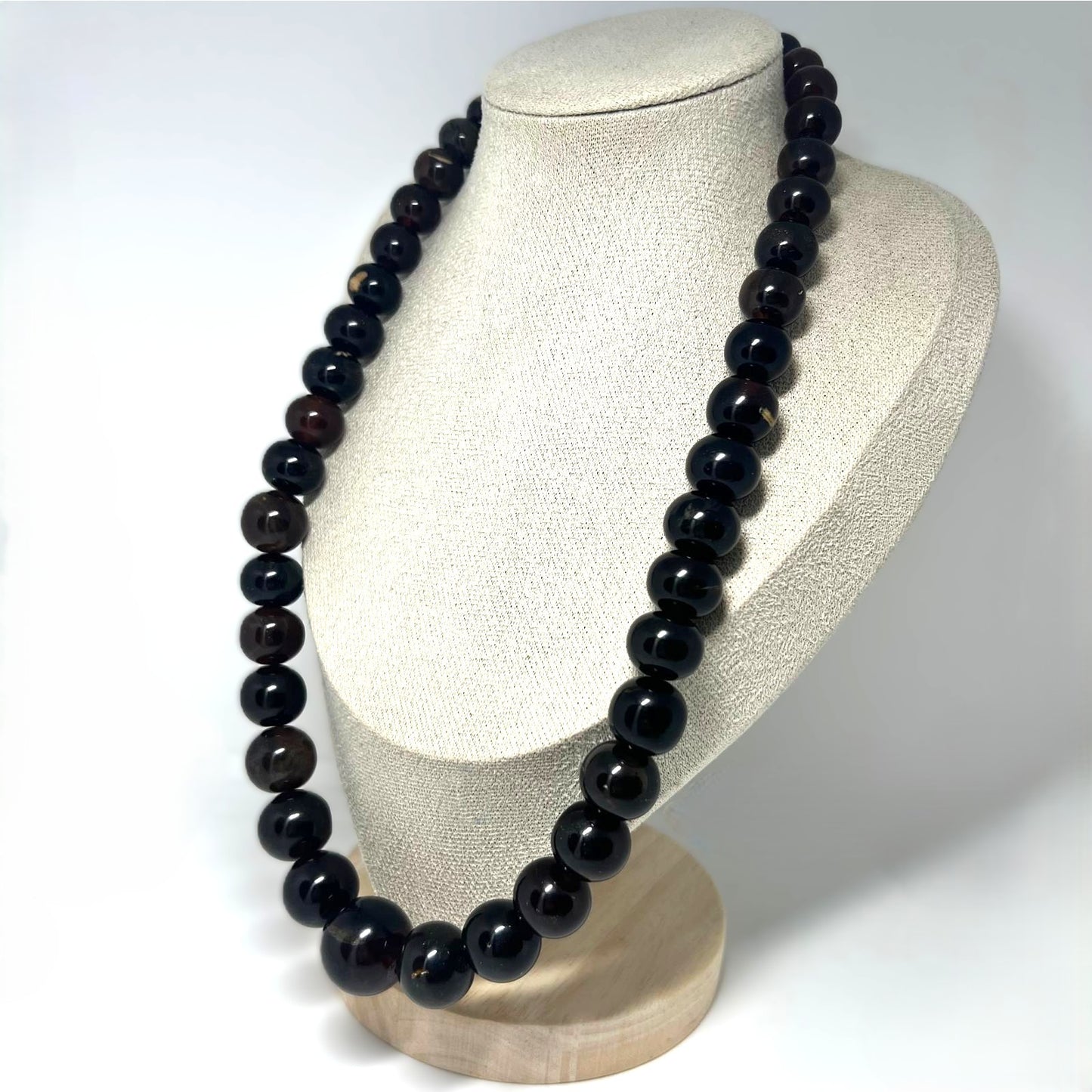 Art Deco Schwarze Bernstein Kette 