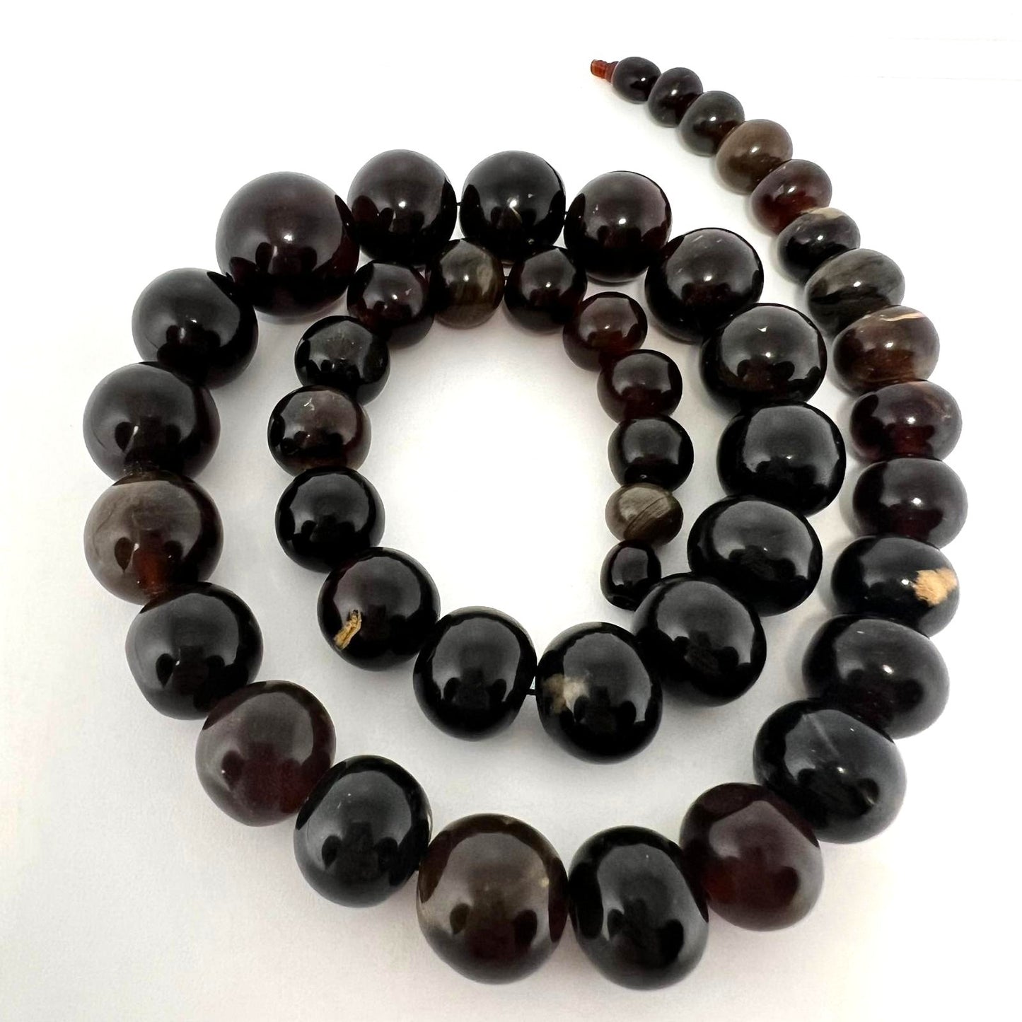 Art Deco Schwarze Bernstein Kette 