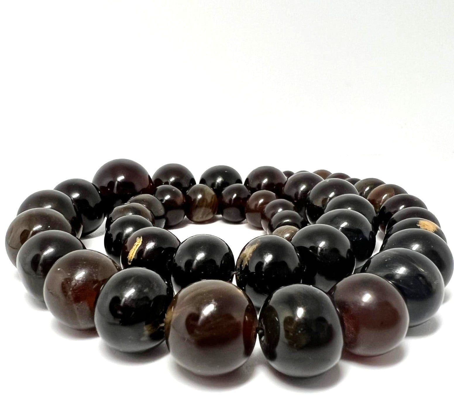 Art Deco Schwarze Bernstein Kette 