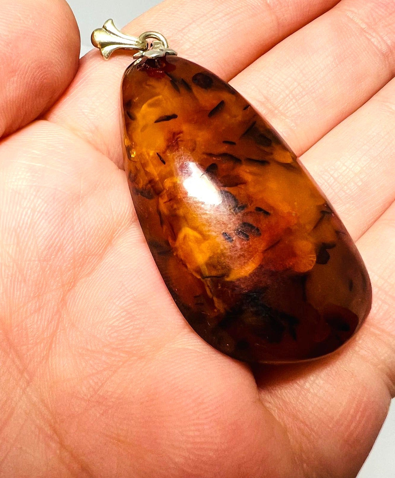  Bernstein Anhänger 835 Silber