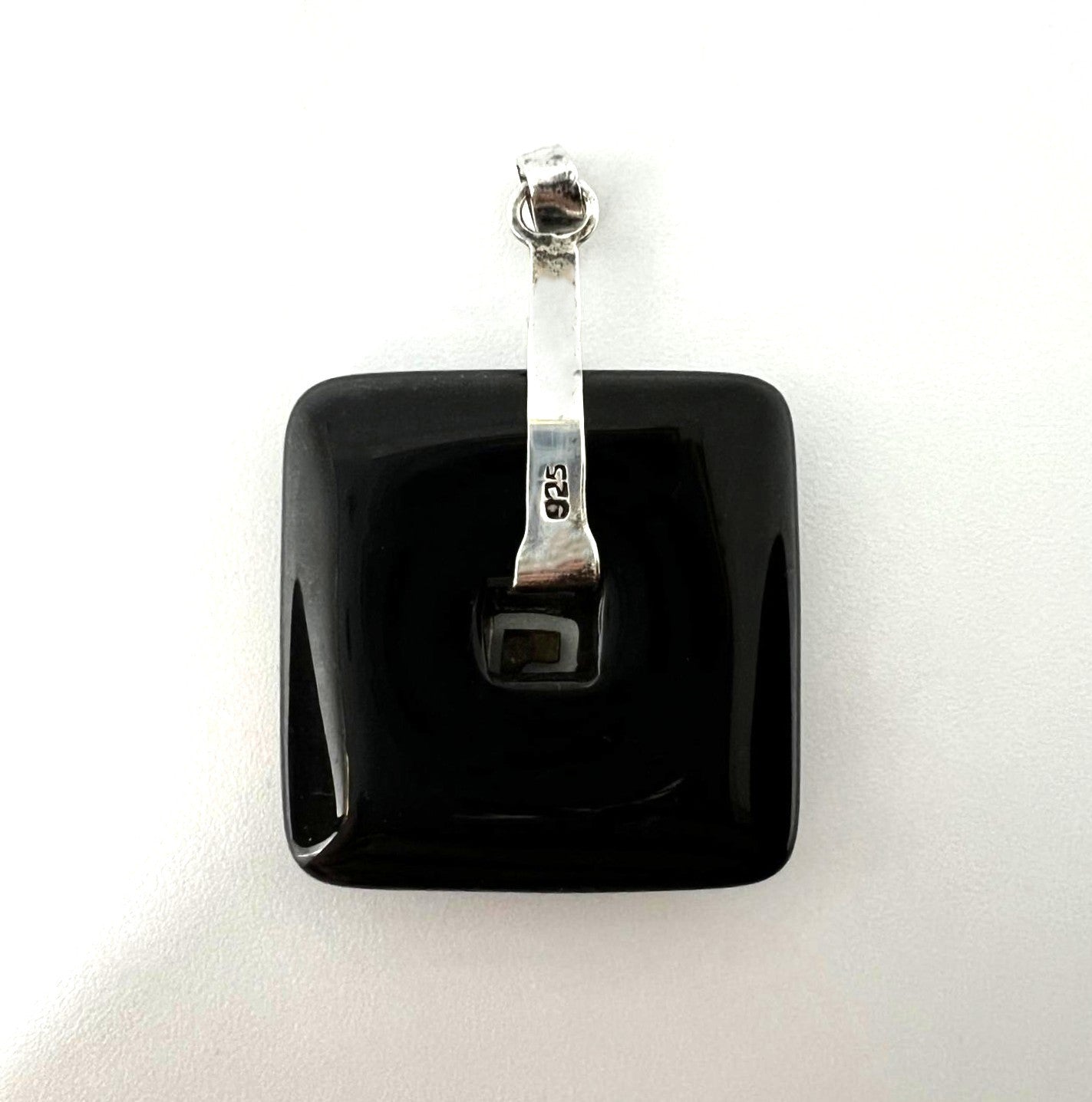 Onyx Anhänger 925 Silber quadratisch