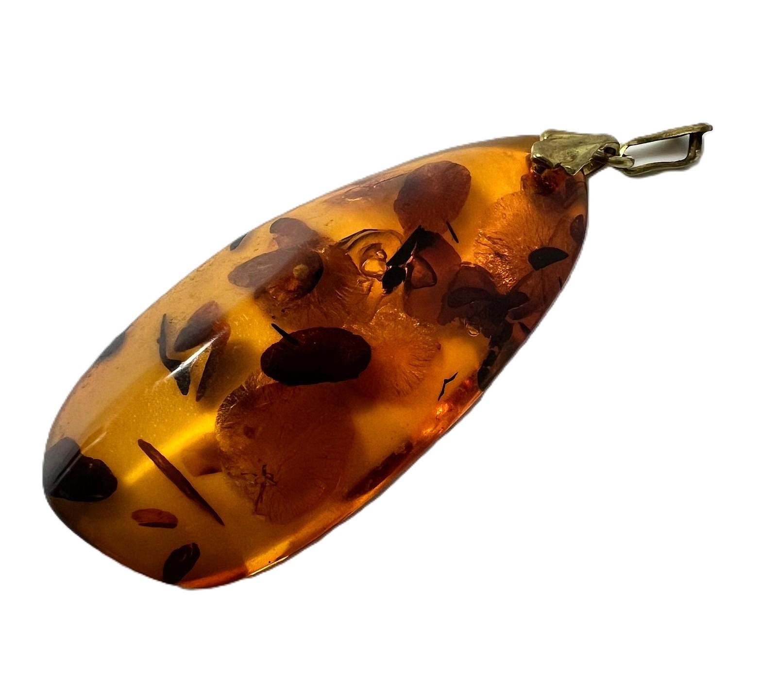 Antiker Bernstein Anhänger groß 