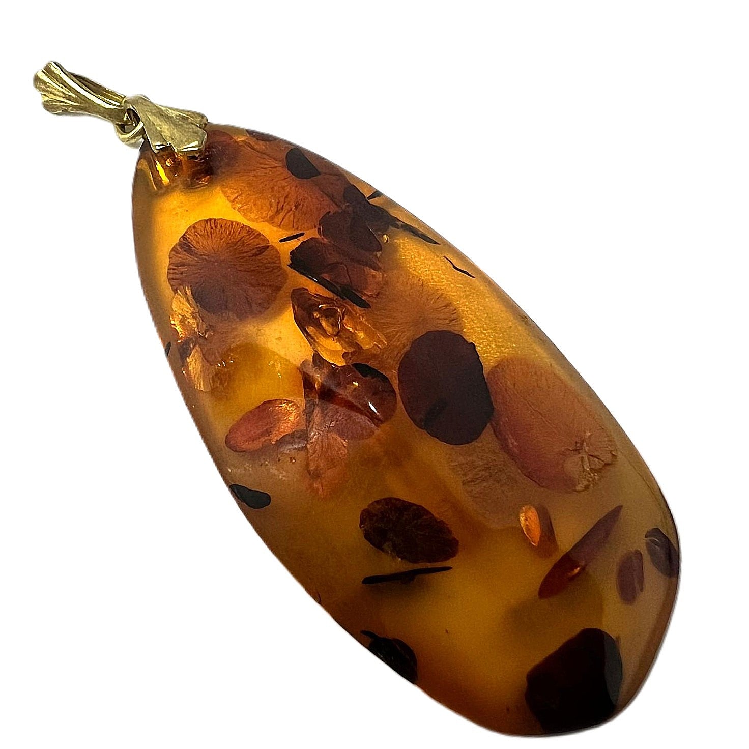 Antiker Bernstein Anhänger groß 