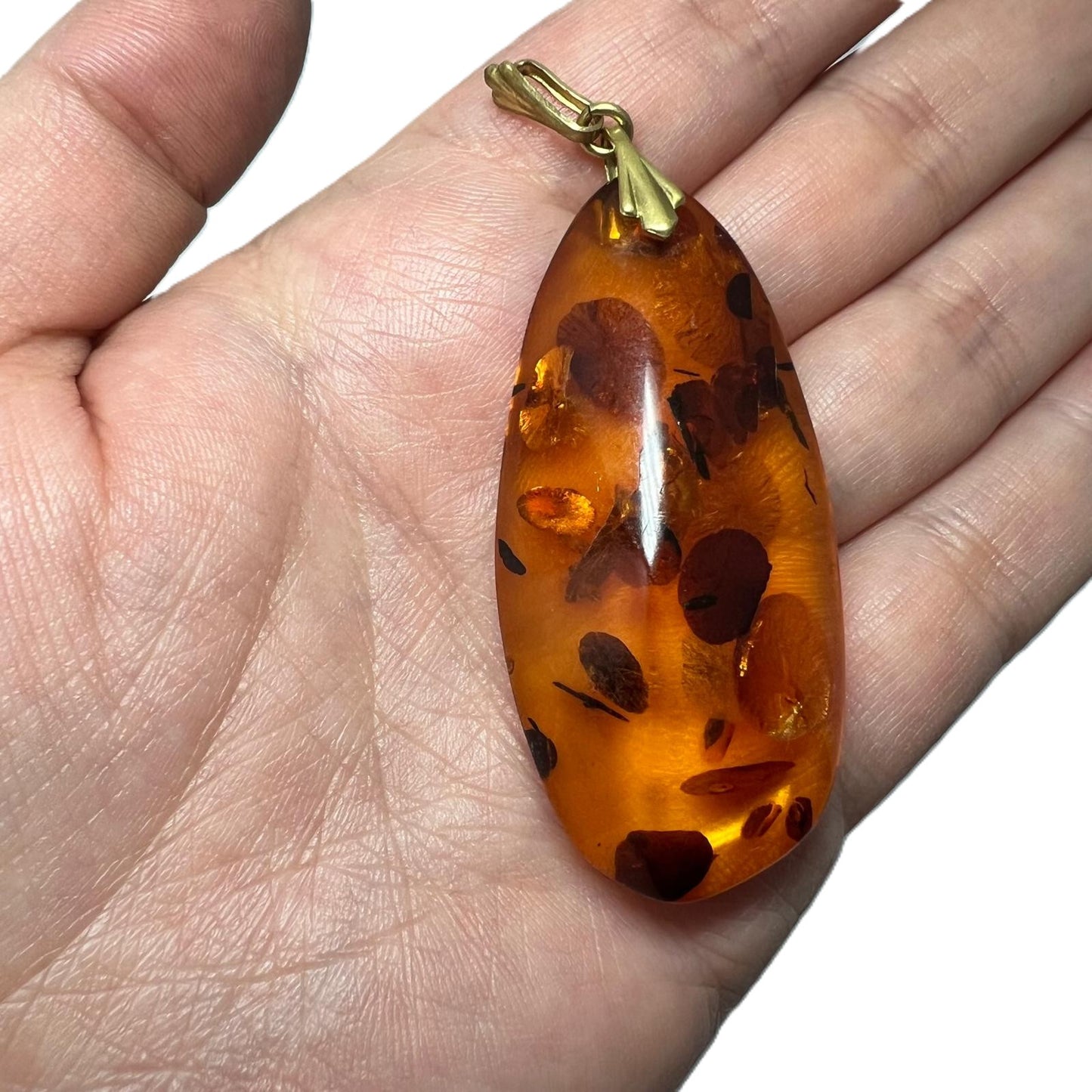 Antiker Bernstein Anhänger groß 