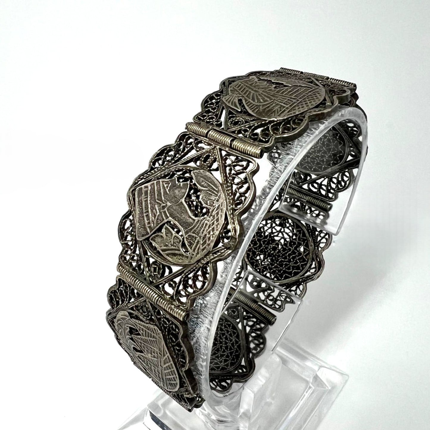  Art Déco Ägypten Revival Silberarmband