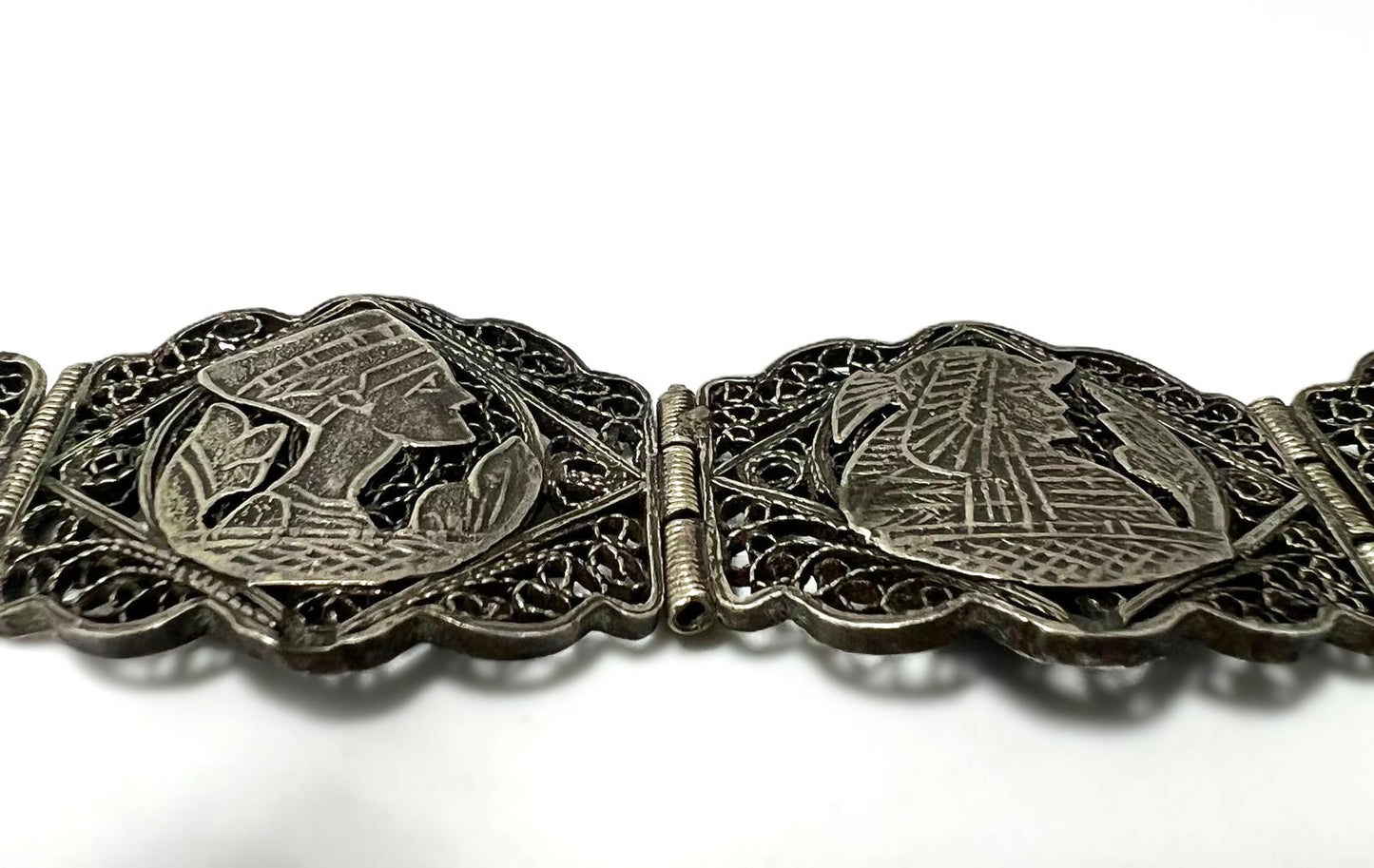  Art Déco Ägypten Revival Silberarmband